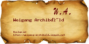 Weigang Archibáld névjegykártya